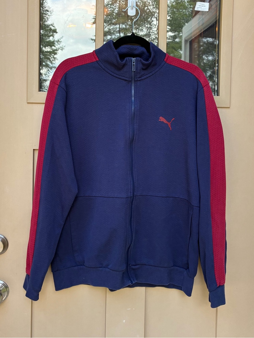 Puma Full Zip Track Jacket Navy with Red Men's Large